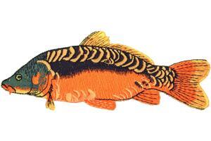 Rybářská nášivka 9cm - Kapr oranžový