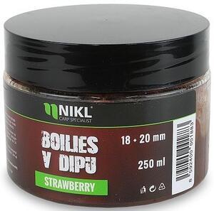 Boilies v dipu Nikl 18+20mm 250ml - Strawberry - 1