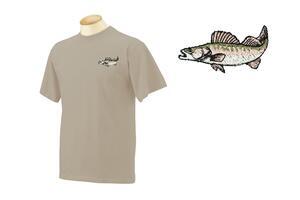 Rybářské triko s výšivkou Classic Pískové - Candát XL