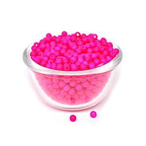 Plastové kuličky Neon Plastic Beads 50ks 4,0mm - Fuchsia