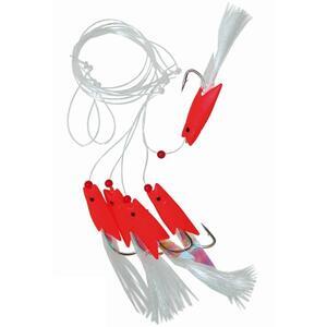 Mořské návazce IceFish - Rybičky 5ks - fluo červená  3/0 