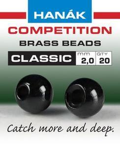 Kulička kovová Brass Beads Classic 20ks Černá - 3,8mm