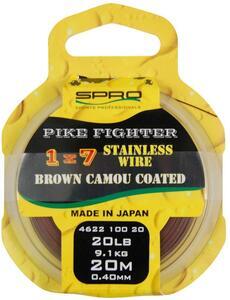 Lanko na dravce SPRO Pike Fighter 1x7 Brown Camou Coated 20m 0.50mm 18,2Kg