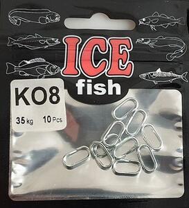Oválné pérové kroužky IceFish - na moře  KO8 10ks - 35kg - 1