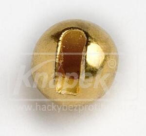 Kulička wolframová hladká s drážkou 10ks Zlatá - 3,0mm - 2