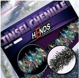 Tinsel Chenille 4mm CHT-11 - stříbrno-černá - 2
