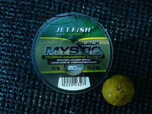 Návazcová pletená šňůra Jet Fish Black Mystic 20m 25lb - 2