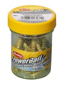 Vosí larvy Berkley PowerBait® Honey Worm 55ks - žlutá gliter - 2